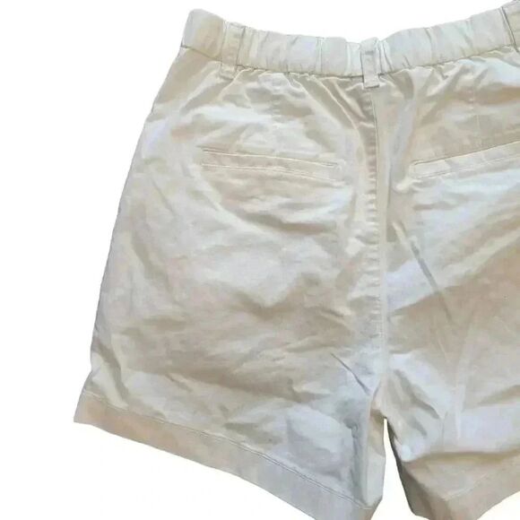 Gap Women's Ivory Cotton/Spandex Elastic Back Waist & Pleated Front Shorts w Poc - Picture 7 of 10
